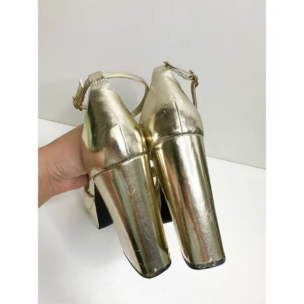 Open Edit Platform Size 9.5 Gold Kimber Ankle Strap‎ Sandal - Image 6
