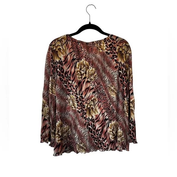 Mine USA Animal Floral Print Top Flare Sleeve Fairy Grunge Whimsigoth Size L - Image 5