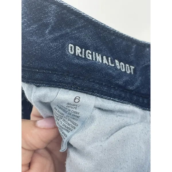 AMERICAN EAGLE ORIGINAL BOOT CUT WOMENS JEANS‎ Size 6 DARK BLUE Q0006 - Image 3