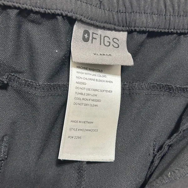 Figs Womens Scrub Pants XL Black Nylon Stretch‎ Straight Leg Medical Uniform - Image 8