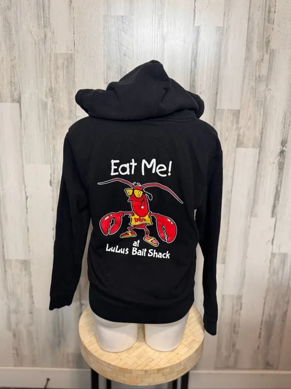 Lulus Bait Shack Fort Lauderdale Beach Full Zip Hoodie Sweatshirt Black Small - Image 8
