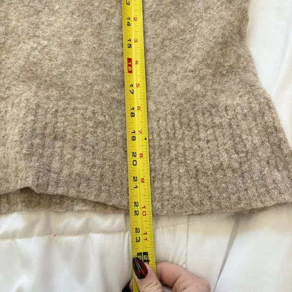 J Crew Womens Small Sweater Alpaca Merino Wool‎ Beige Luxury Preppy Cozy Office - Image 5