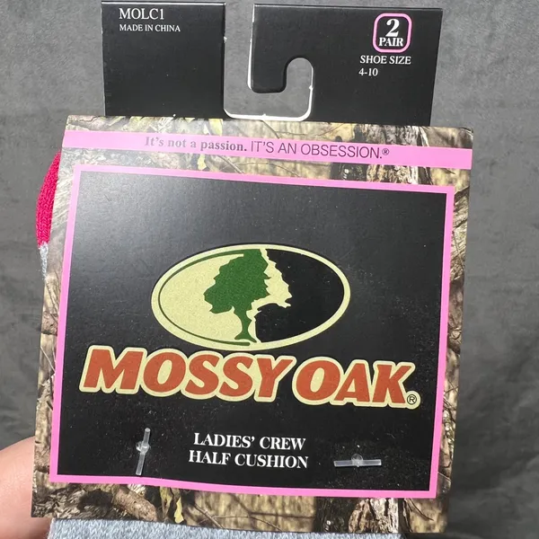 Mossy Oak‎ Ladies Crew Half Cushion Socks 6 Pairs Grey White Pink Purple 4-10 - Image 2