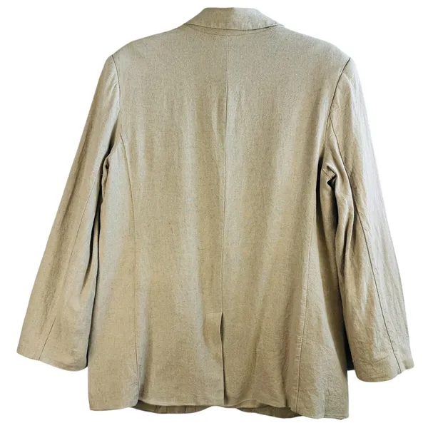 A New Day Linen‎ Blend Oversize Blazer Casual Work Office Career Jacket Beige M - Image 2