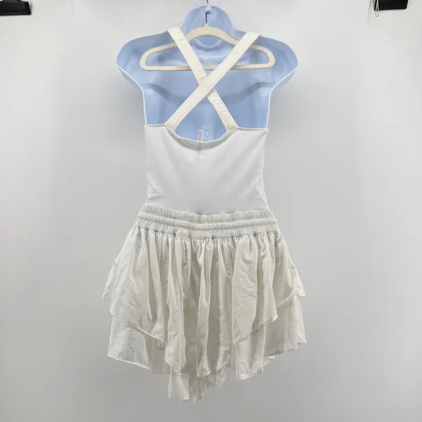 FP Movement Free People White Ruffle Skort Keep it Real Romper Drawstring Size M - Image 6