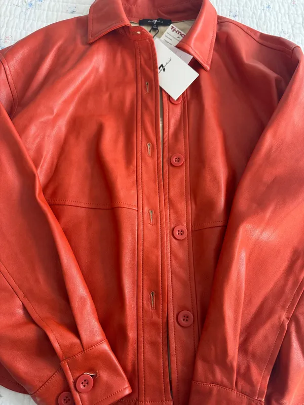 Long Sleeve Leather Button Down  - Image 3