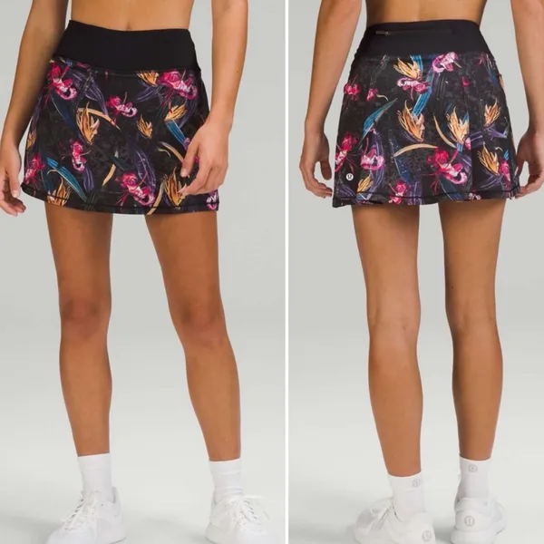 Lululemon Pace Rival‎ Mid-Rise Skirt Long Veiled Floral Black Multi 2 - Image 2