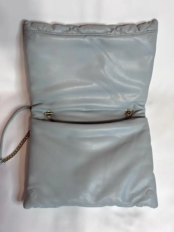 Zara Quilted Chain-Shoulder Bag - Light Gray - Image 4