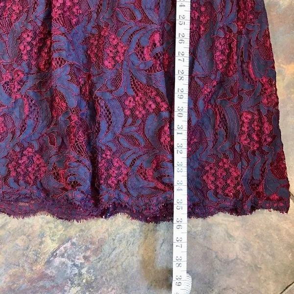 Francesca’s Blue Red Floral Lace Women’s Sleeveless Dress Size Large - Image 9