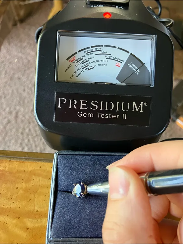 Genuine Blue Sapphire Blue Diamond Ring Size 9 - Image 7
