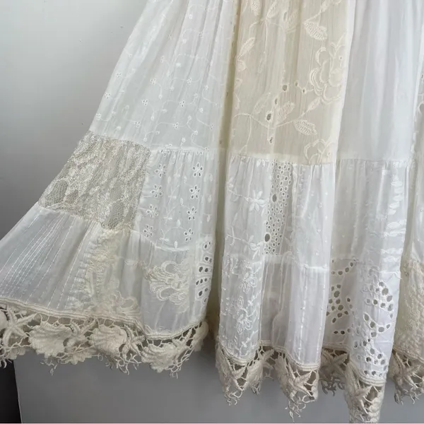 Antica Sartoria Crochet Lace Boho Mini Dress Beachy Sz S/M - Image 12