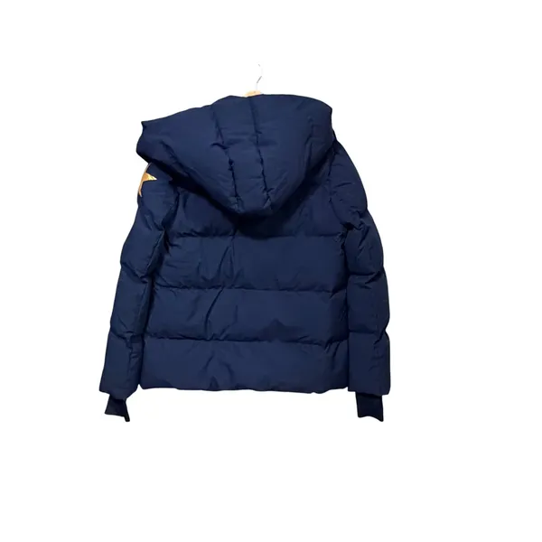 Meet Me There Womens Navy Blue Star Puffer Ski Jacket Hooded Size S/M NEW - Image 3
