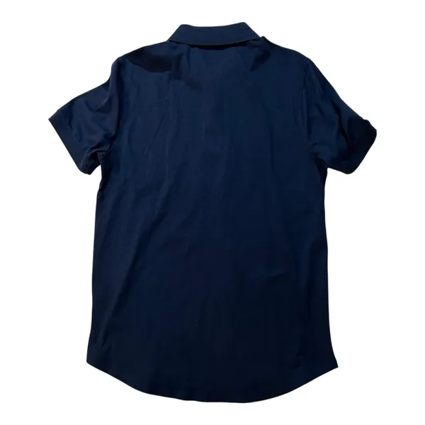 Five Four Darnell Shirt Short Sleeve Polo Medium Navy Blue Red Stripe Cotton Golf - Image 2