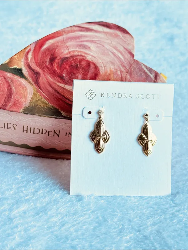 Kendra Scott Abbie drop earrings in gold metal - Image 3