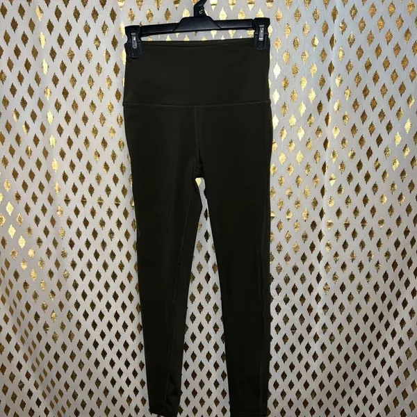 Green leggings High Waist Skinny Seamless Slim Fit Yoga Bodybuilding Pants dark - Image 2
