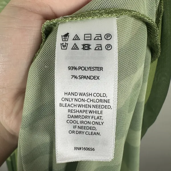 NEW Caroline Constas Sheer Mesh Cover Up Maxi Dress Womens Medium Green Resort - Image 6