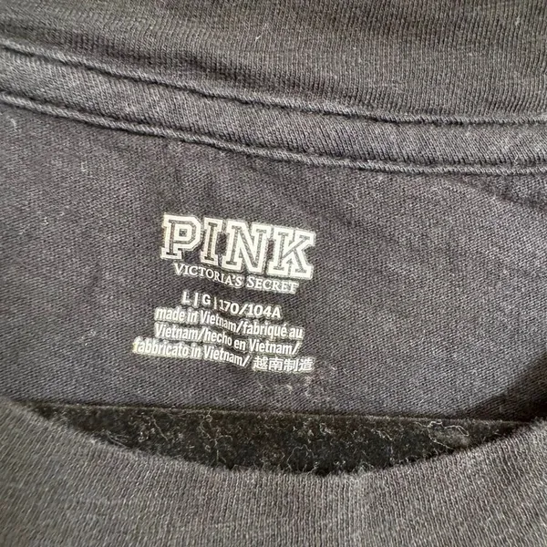 PINK Victorias Secret Black Long Sleeve GRL PWR Cropped T Shirt Large - Image 3