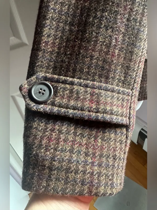INTERNATIONAL SCENE Brown Red Blue Wool Blend Double-Breasted Coat Sz 11/12 - Image 7
