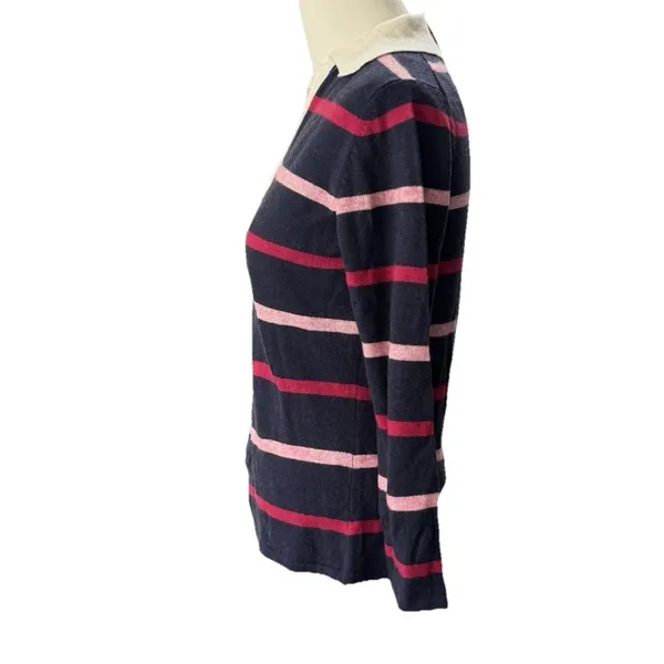 American Eagle sz Small NWT Striped Collared Preppy Y2K light Sweater - Image 3