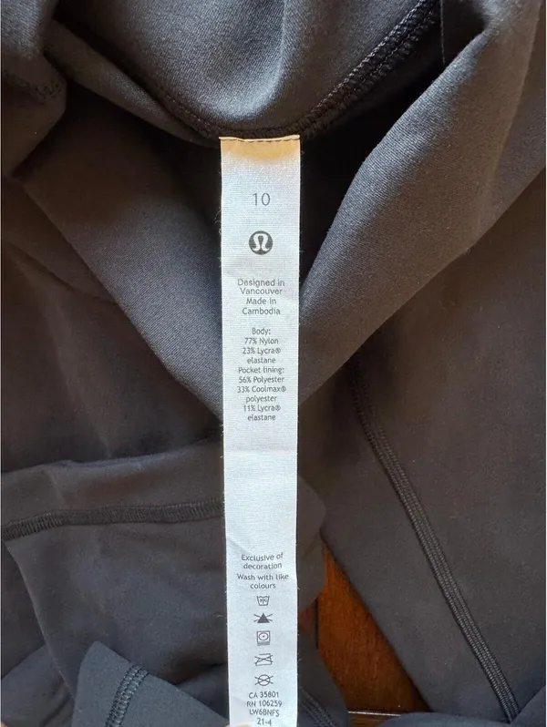Lululemon Wunder Train High Rise 23” Black Size 10 NWT - Image 6