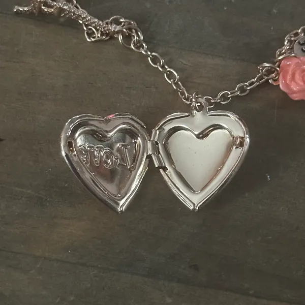 Set of two BFF heart locket charm necklaces - Image 4