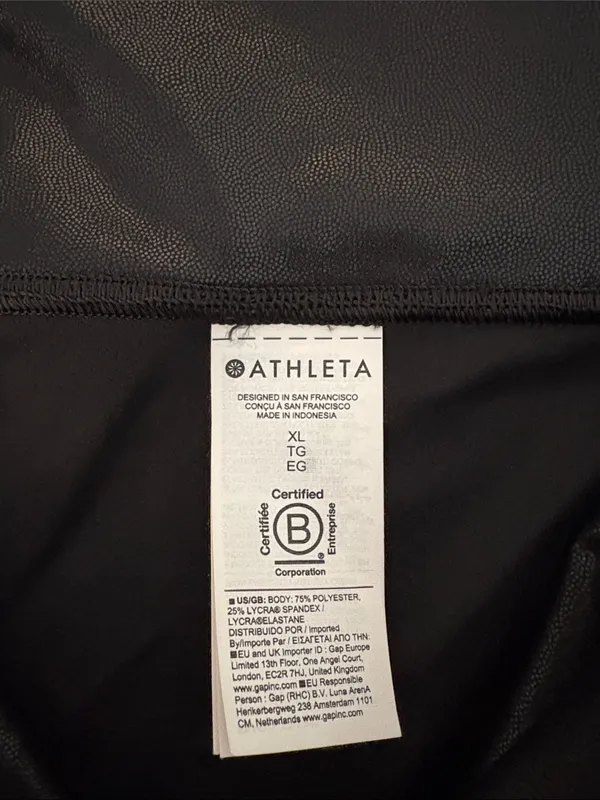 Athleta Elation Matte Foil Shine 7/8 Tight Leggings Women’s Size XL Black - Image 5