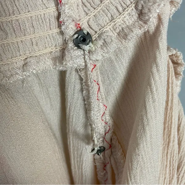Free People‎ Wind Willow Embroidered Tunic Shift Mini Dress Size Small Tassels - Image 17