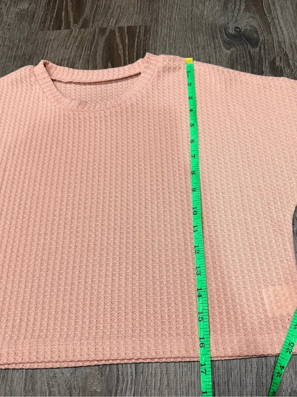 NWOT Unbranded Waffle Knit Cropped Short Sleeve - Image 6