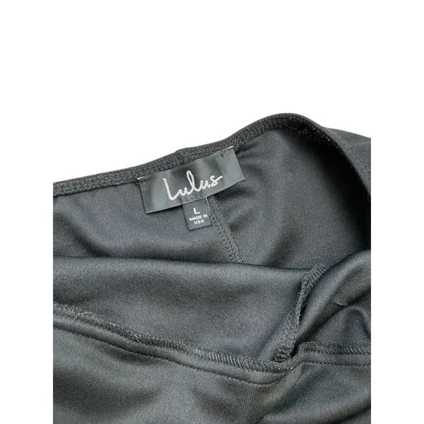 Lulus Black Halter Wide Leg Jumpsuit Deep V-Neck Formal Sleeveless Pockets L - Image 4