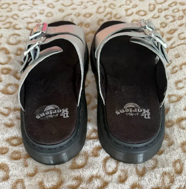 Dr Martens Josef Metallic Leather Slide Sandals Women's Size: 10 - Image 4
