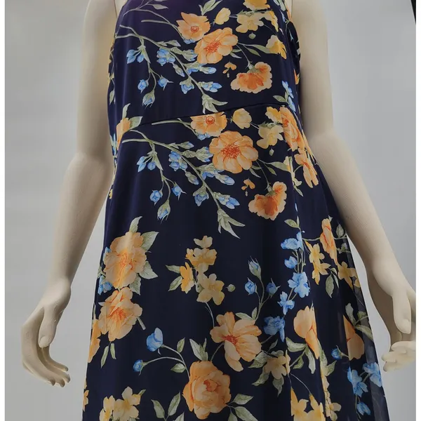 Lulus Elegant Admiration Maxi One Shoulder Dress XL Navy Floral Wedding Guest - Image 11
