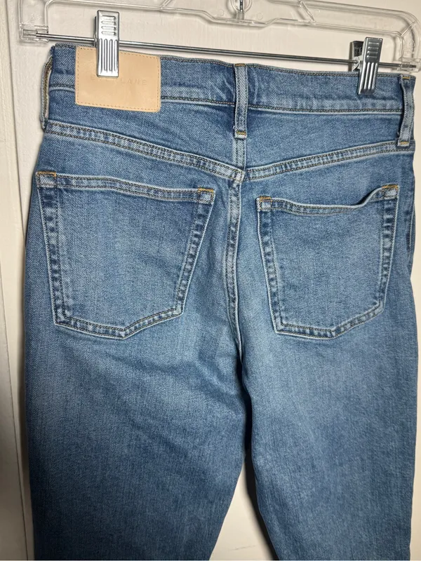 Everlane Original Cheeky Classic Blue Womens Straight-Leg Jeans 24R - Image 6