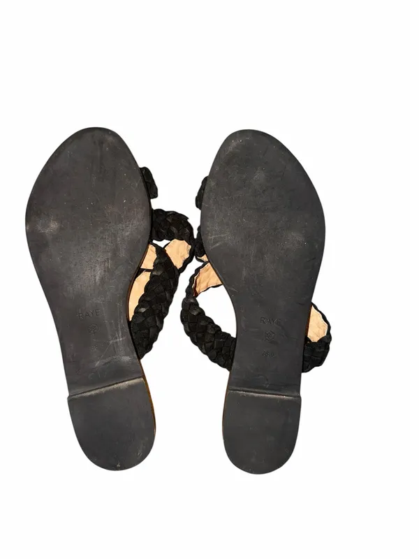 RAYE Black Suede Braided Slide Sandals Size 38.5 - Image 4