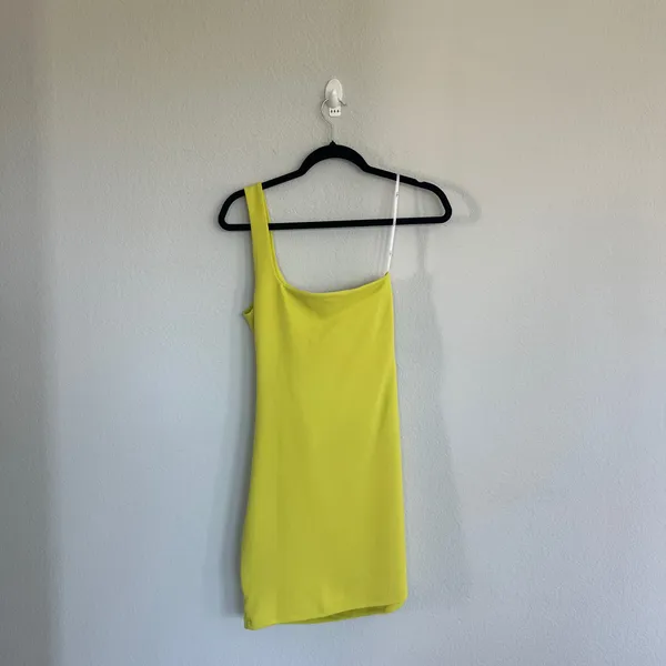 Lulu’s Lime Green Mini One Shoulder Body Dress Size Small - Image 8