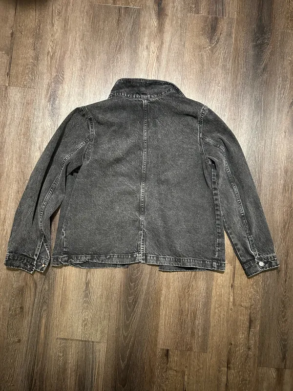 Old Navy Black Grey Denim Jacket - Image 3