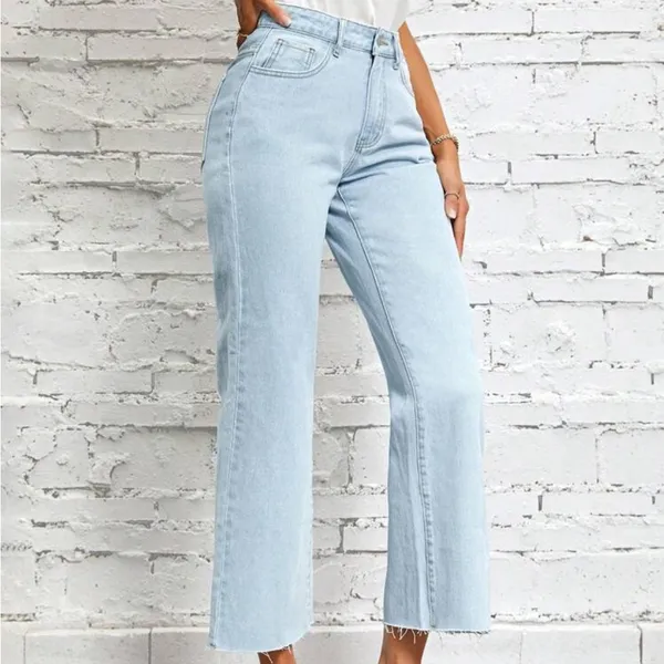 Essnce Solid Raw Hem Jeans Size 26 ( US 2) Blue - Image 2