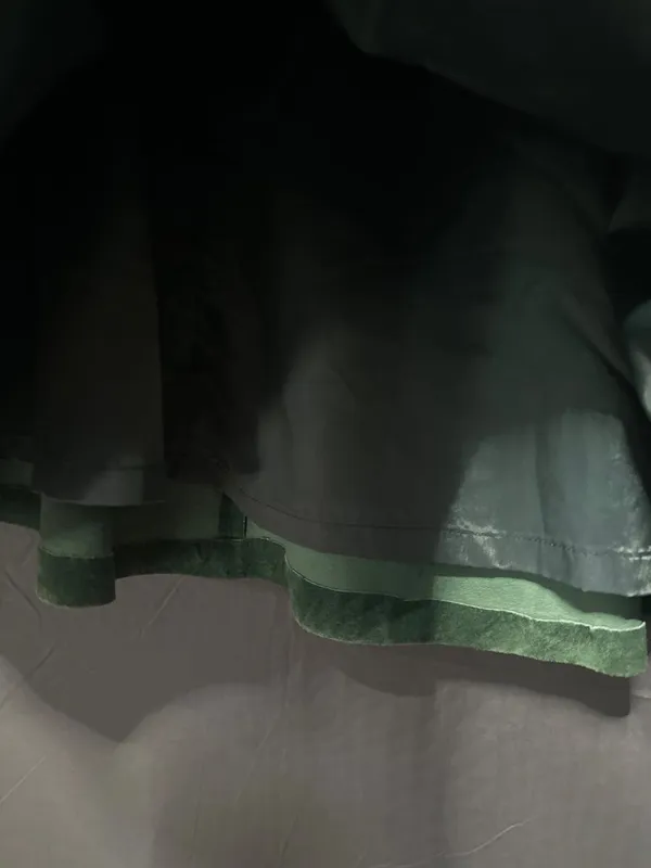 Vintage Intuition Sport Womens L Green Genuine Suede Leather A Line Midi Skirt - Image 4