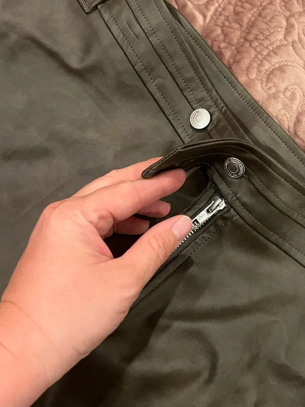 No Boundaries Olive Green Faux Leather Bike Shorts - Image 3