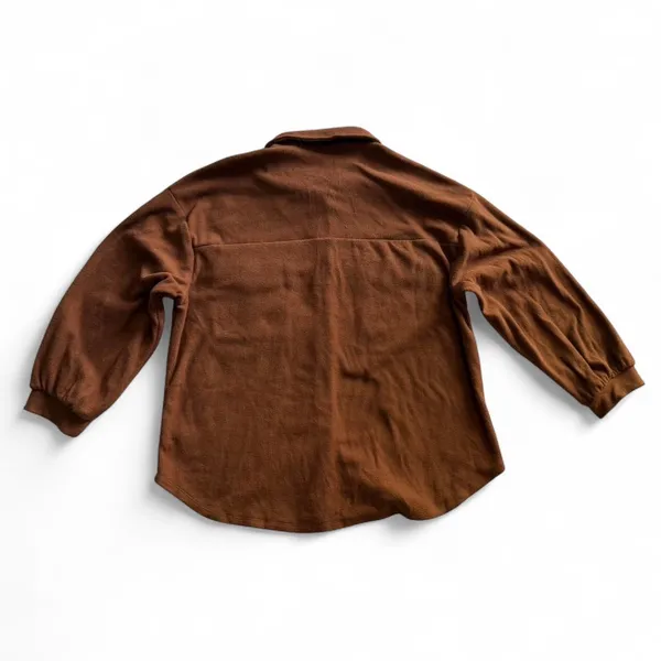 Hyyve Brown Teddy Fleece Shacket Size Small Cozy Fall Layer - Image 4