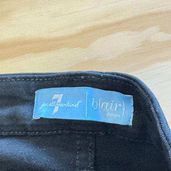 7 For All Mankind b(air) The Ankle Skinny‎ Jeans Black Distressed Ripped Size 28 - Image 7