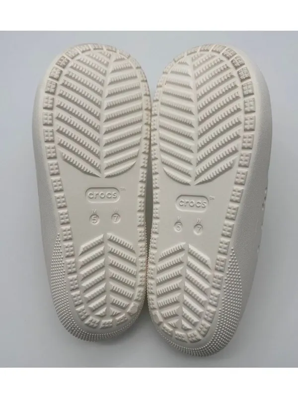 Crocs Classic Floral Cutout Sandals 210966 White Slip On Slide Men's 5 Women's 7 - Image 6