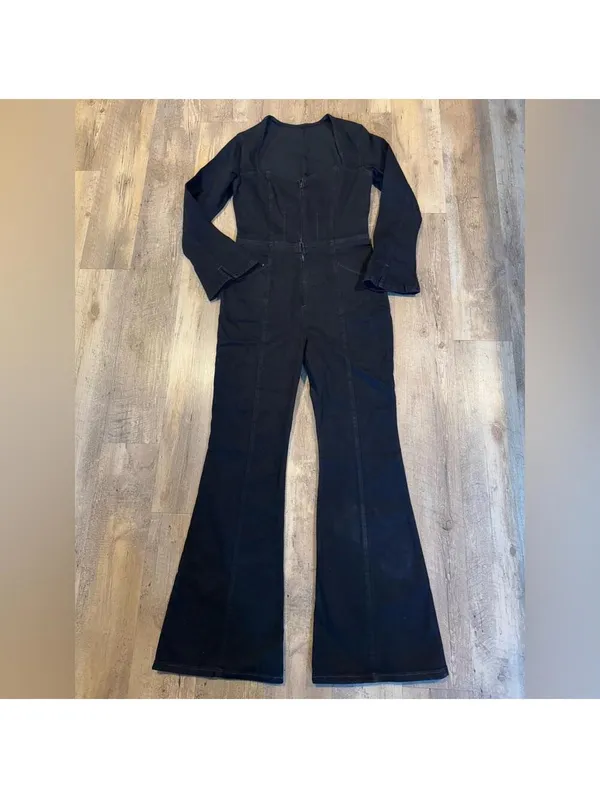 NWT Karly Jumpsuit in Night Rider FREE PEOPLE Large - Image 4