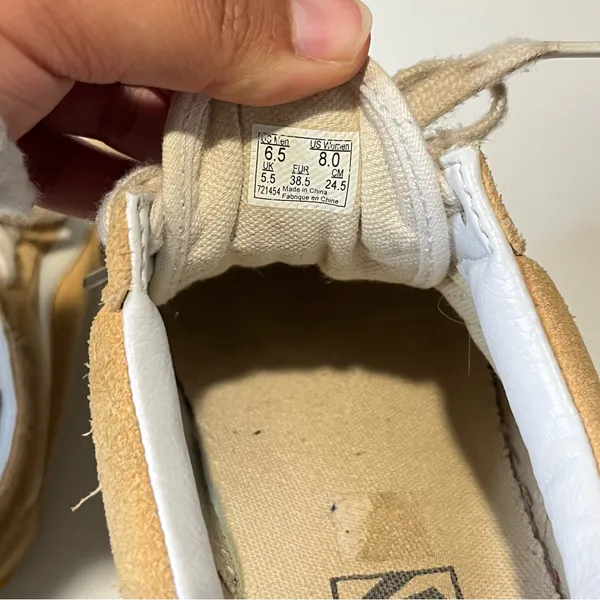 Vans Old Skool Low-Top Skate Shoes Tan Suede Size 8 - Image 6