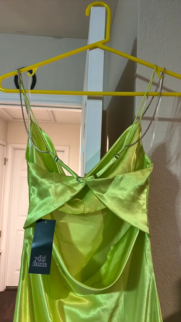 Wild Fable Lime Green Satin Dress - Image 6