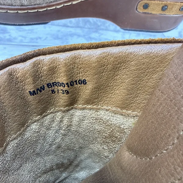 Born Bandy Clogs Size 38 7.5 Brown Southwest Woven Blanket Suede Leather Mule - Image 8