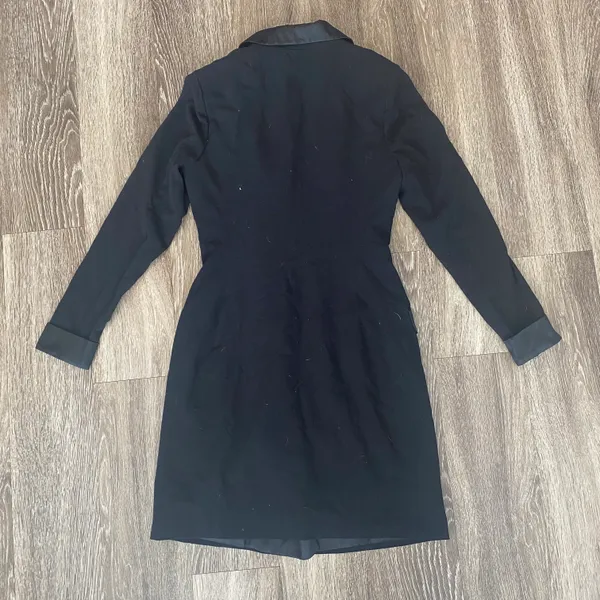 Womens Black Pearl Button Pea Coat - 6 - Image 5