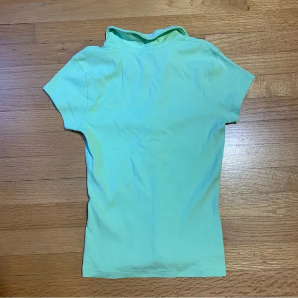 Gap 2003 Retro Collared Shirt String Closure Light Green Women's Medium - Image 8