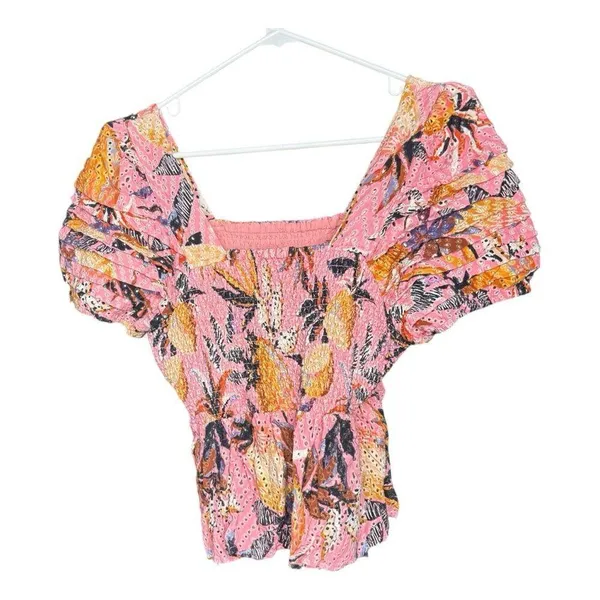 Floral Pink Smocked Top - Image 2