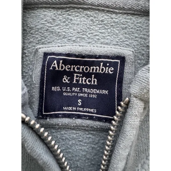 Abercrombie & Fitch Sweater Womens Small Steel Blue Full Zip Hoodie Long‎ Sleeve - Image 4