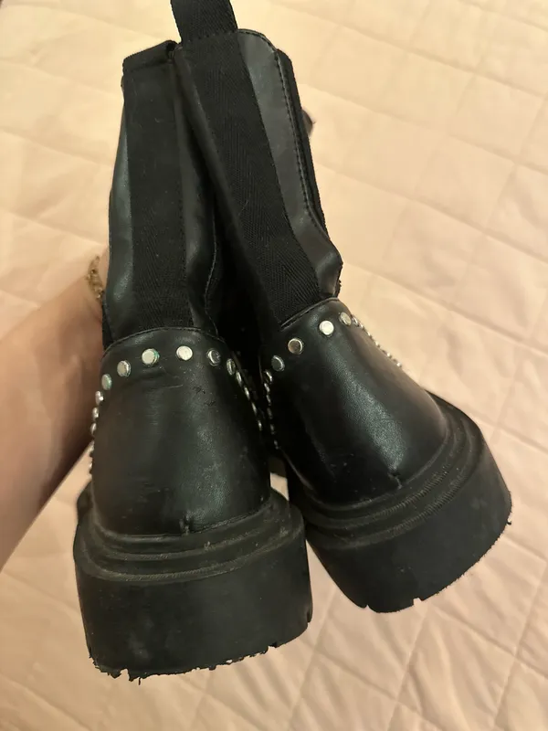 Zara Black Studded Boots - Image 5